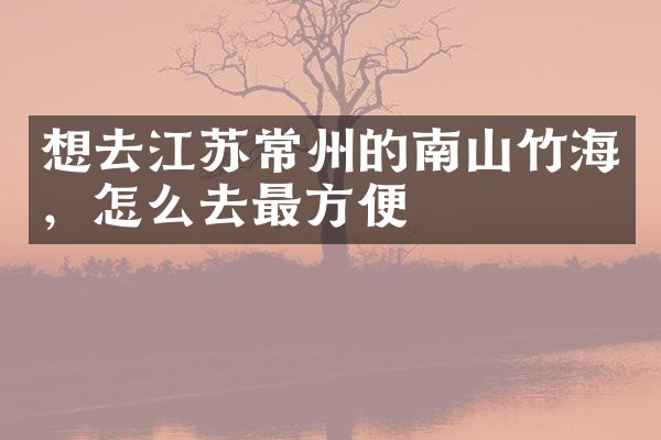 想去江苏常州的南山竹海，怎么去最方便