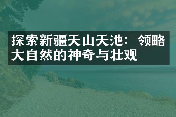 探索新疆天山天池：领略大自然的神奇与壮观