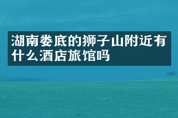 湖南娄底的狮子山附近有什么酒店旅馆吗