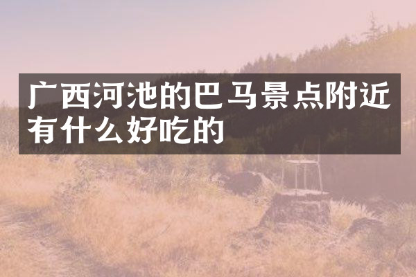 广西河池的巴马景点附近有什么好吃的