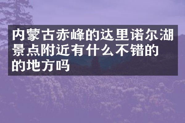 内蒙古赤峰的达里诺尔湖景点附近有什么不错的住的地方吗