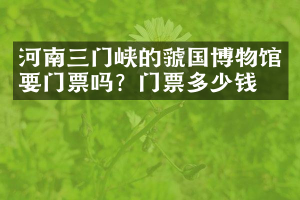 河南三门峡的虢国博物馆要门票吗？门票多少钱？