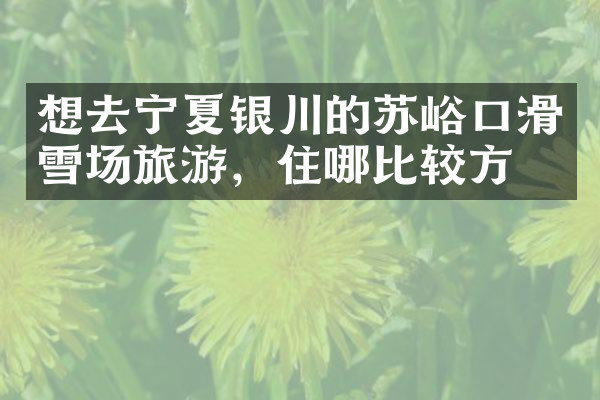 想去宁夏银川的苏峪口滑雪场旅游，住哪比较方便