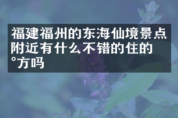 福建福州的东海仙境景点附近有什么不错的住的地方吗