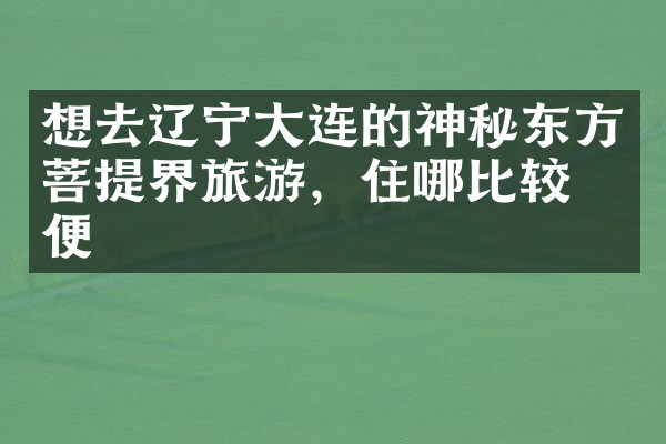 想去辽宁大连的神秘东方菩提界旅游，住哪比较方便