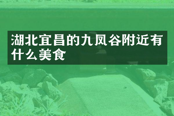 湖北宜昌的九凤谷附近有什么美食
