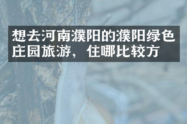 想去河南濮阳的濮阳绿色庄园旅游，住哪比较方便