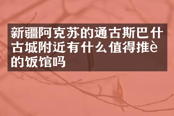 新疆阿克苏的通古斯巴什古城附近有什么值得推荐的饭馆吗