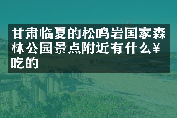甘肃临夏的松鸣岩国家森林公园景点附近有什么好吃的
