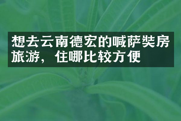 想去云南德宏的喊萨奘房旅游，住哪比较方便