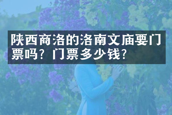 陕西商洛的洛南文庙要门票吗？门票多少钱？