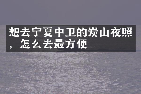 想去宁夏中卫的炭山夜照，怎么去最方便