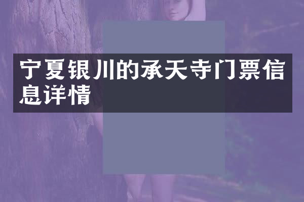 宁夏银川的承天寺门票信息详情