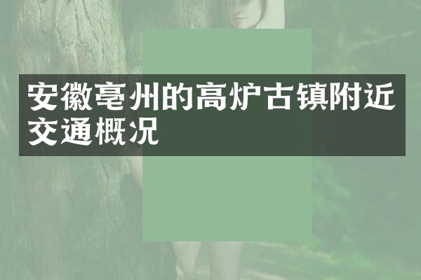 安徽亳州的高炉古镇附近交通概况