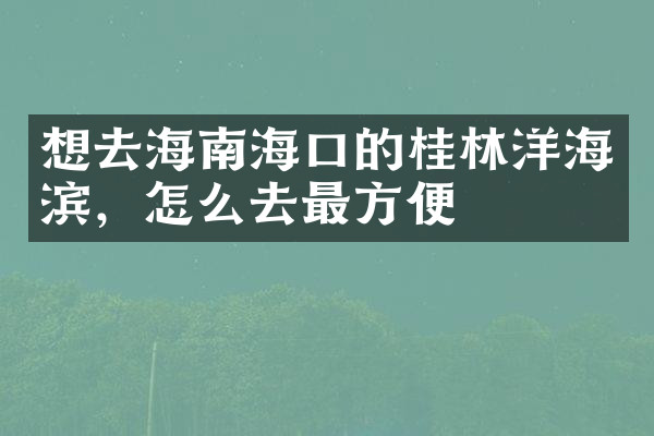 想去海南海口的桂林洋海滨，怎么去最方便