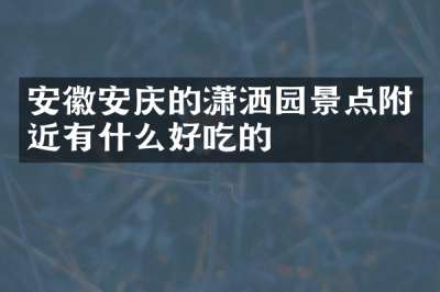 安徽安庆的潇洒园景点附近有什么好吃的