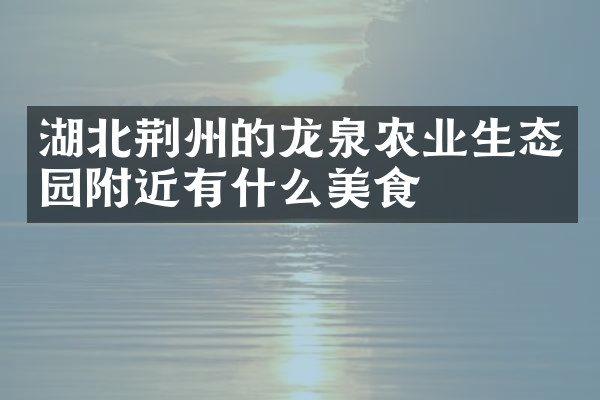 湖北荆州的龙泉农业生态园附近有什么美食