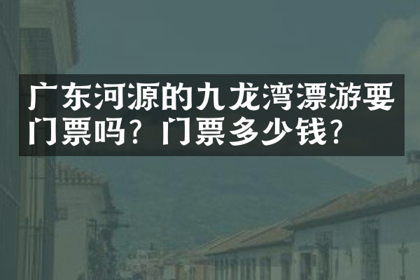 广东河源的九龙湾漂游要门票吗？门票多少钱？
