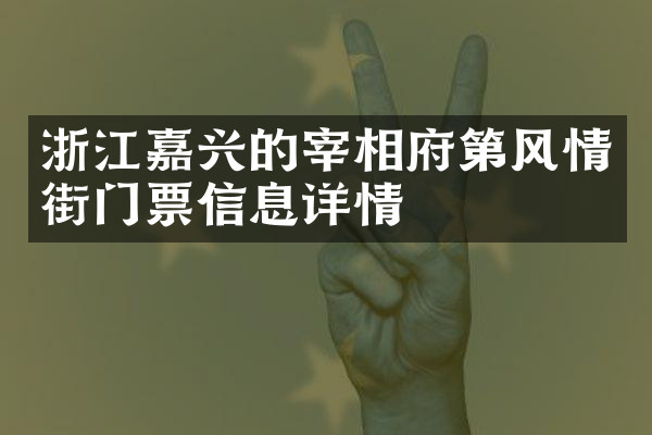 浙江嘉兴的宰相府第风情街门票信息详情