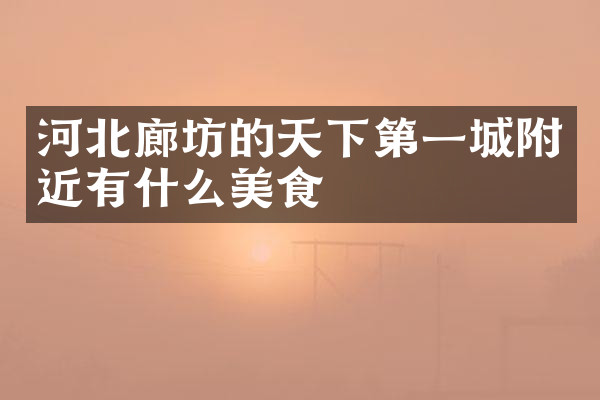 河北廊坊的天下第一城附近有什么美食
