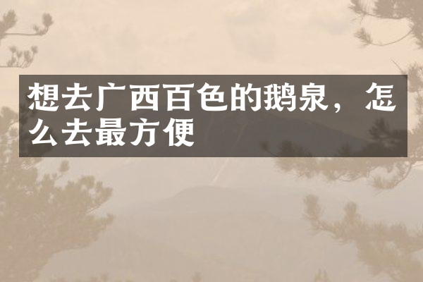 想去广西百色的鹅泉，怎么去最方便