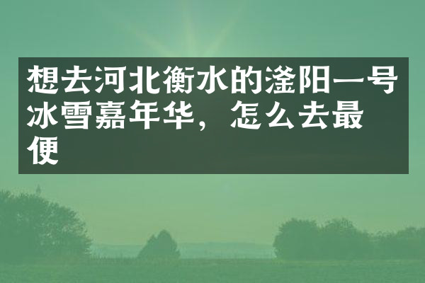 想去河北衡水的滏阳一号冰雪嘉年华，怎么去最方便