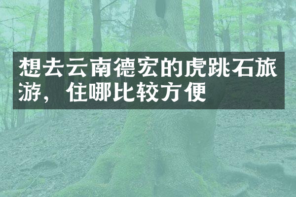 想去云南德宏的虎跳石旅游，住哪比较方便