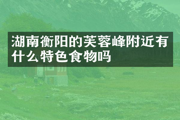 湖南衡阳的芙蓉峰附近有什么特色食物吗