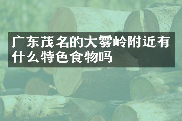 广东茂名的大雾岭附近有什么特色食物吗
