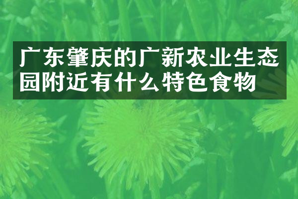 广东肇庆的广新农业生态园附近有什么特色食物吗