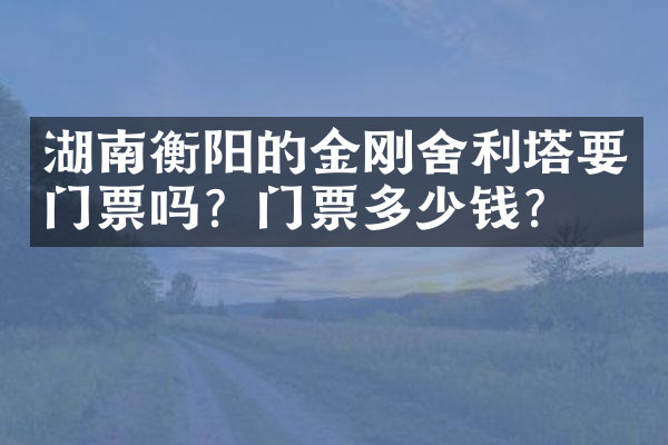 湖南衡阳的金刚舍利塔要门票吗？门票多少钱？