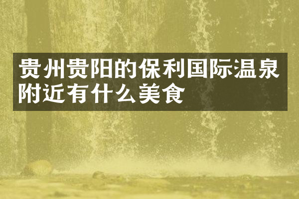 贵州贵阳的保利国际温泉附近有什么美食