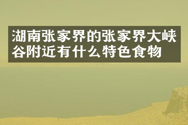 湖南张家界的张家界大峡谷附近有什么特色食物吗