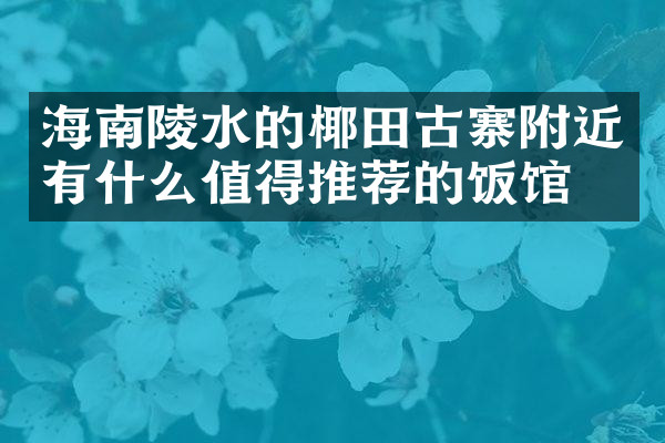 海南陵水的椰田古寨附近有什么值得推荐的饭馆吗