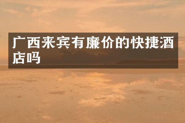 广西来宾有廉价的快捷酒店吗