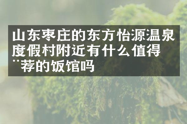 山东枣庄的东方怡源温泉度假村附近有什么值得推荐的饭馆吗