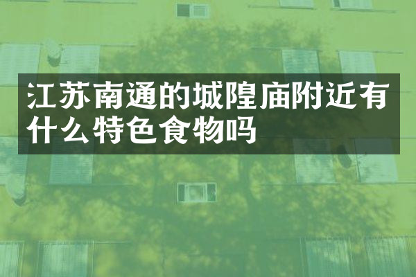 江苏南通的城隍庙附近有什么特色食物吗