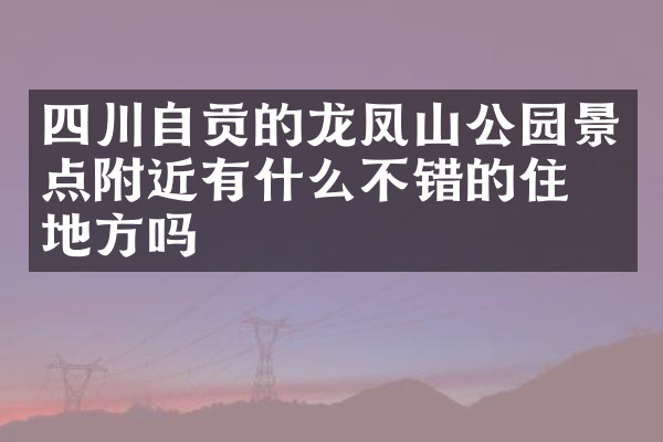 四川自贡的龙凤山公园景点附近有什么不错的住的地方吗