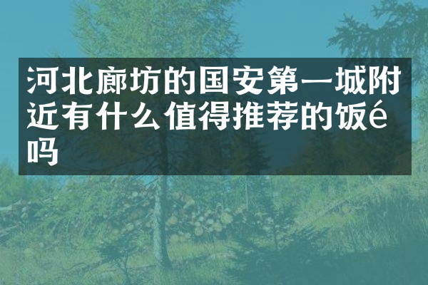 河北廊坊的国安第一城附近有什么值得推荐的饭馆吗