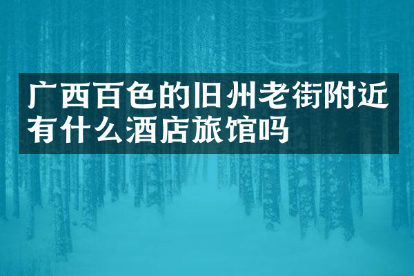广西百色的旧州老街附近有什么酒店旅馆吗
