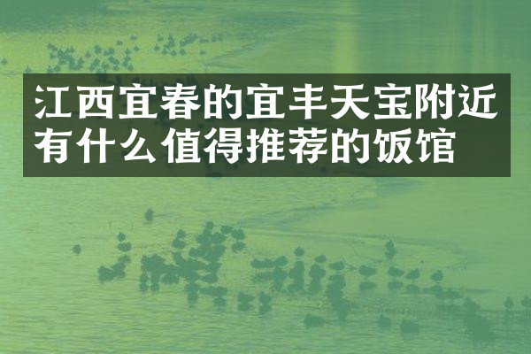 江西宜春的宜丰天宝附近有什么值得推荐的饭馆吗