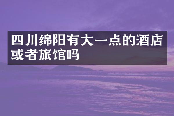 四川绵阳有大一点的酒店或者旅馆吗