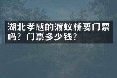 湖北孝感的渡蚁桥要门票吗？门票多少钱？