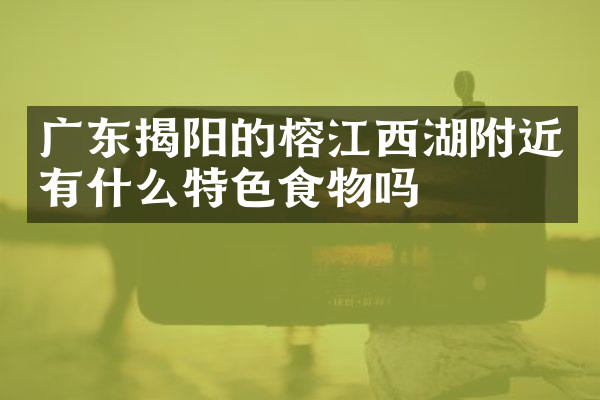 广东揭阳的榕江西湖附近有什么特色食物吗