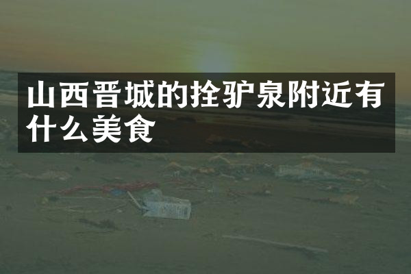 山西晋城的拴驴泉附近有什么美食
