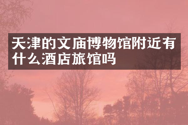 天津的文庙博物馆附近有什么酒店旅馆吗