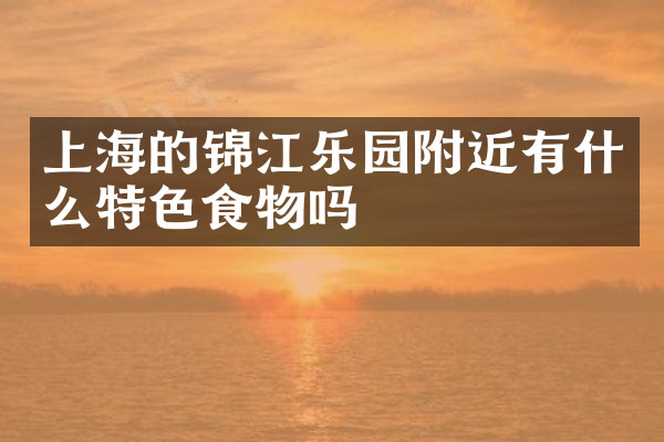 上海的锦江乐园附近有什么特色食物吗