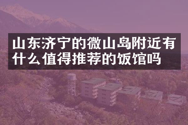 山东济宁的微山岛附近有什么值得推荐的饭馆吗