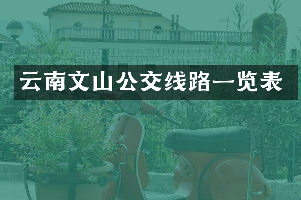 云南文山公交线路一览表