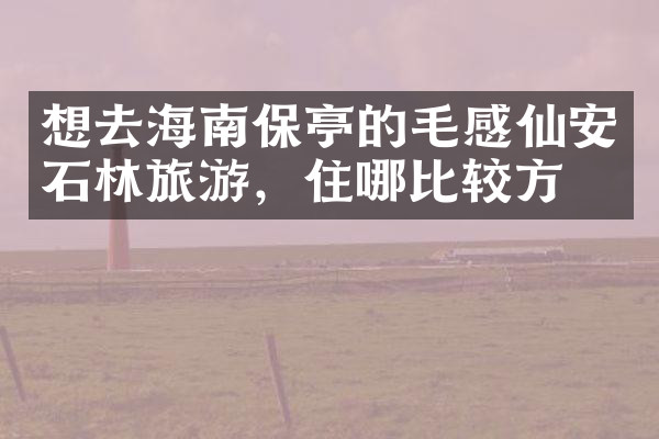 想去海南保亭的毛感仙安石林旅游，住哪比较方便
